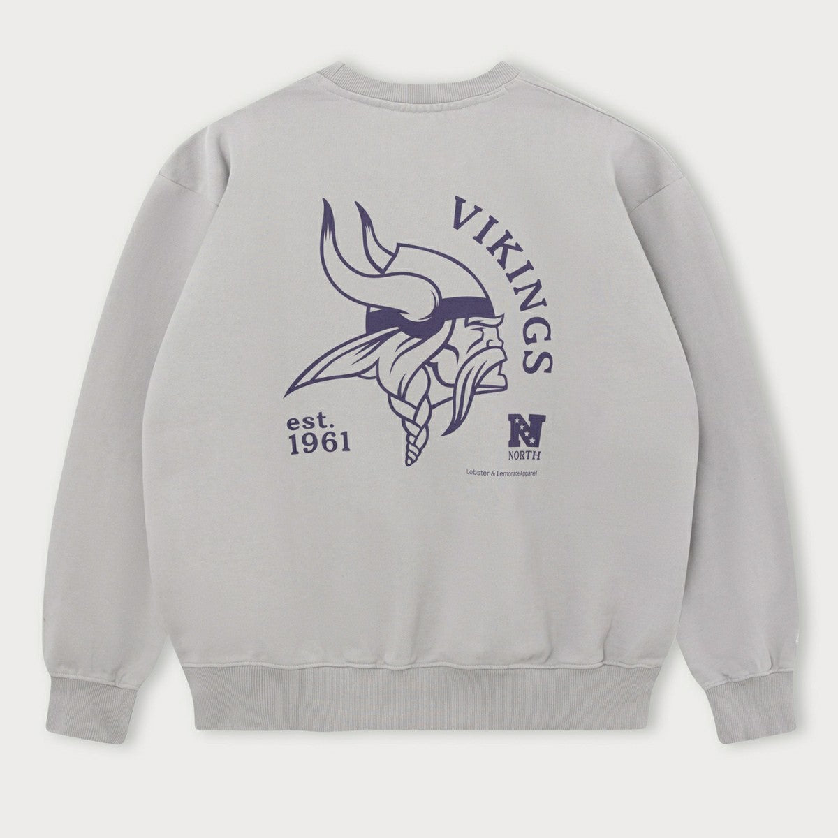 Minnesota Vikings L&L '96 Classics NFL Crew Sweater Gray Taass US