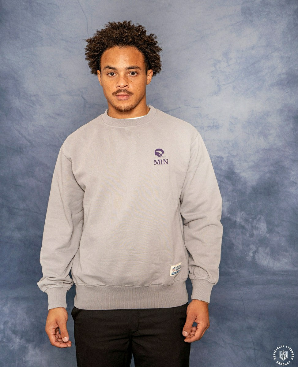 Minnesota Vikings L&L '96 Classics NFL Crew Sweater Gray Taass US