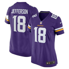 Justin Jefferson #18 Minnesota Vikings Nike Game NFL Jersey Purple (WOMEN'S) Taass for sale