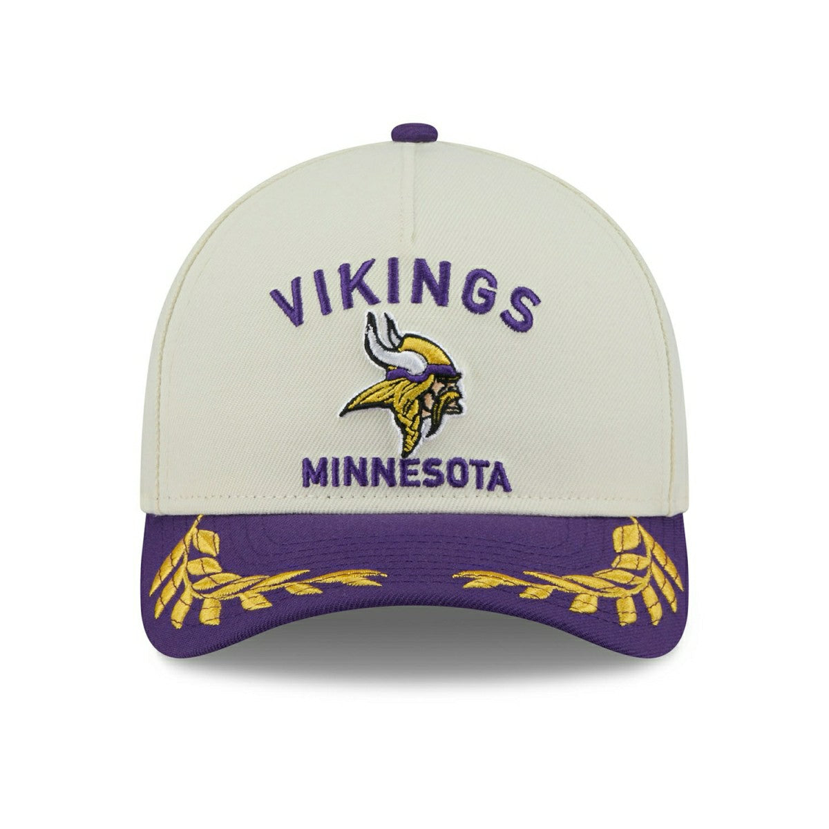 Minnesota Vikings 2025 NFL Draft 9FORTY M-Crown A-Frame Snapback Cap Cream Classic