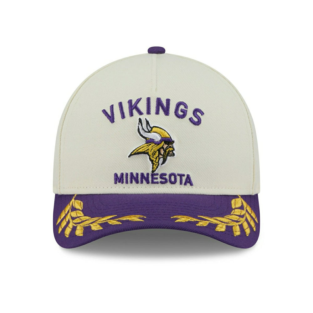 Minnesota Vikings 2025 NFL Draft 9FORTY M-Crown A-Frame Snapback Cap Cream Classic
