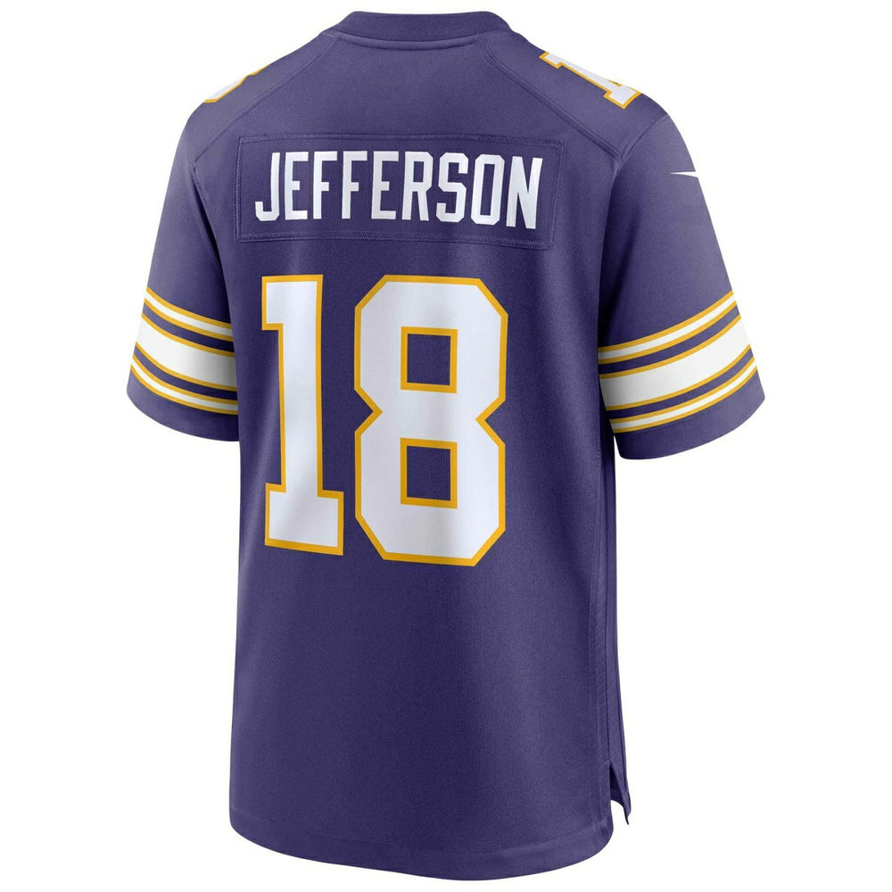 Justin Jefferson #18 Minnesota Vikings Classic Nike Game NFL Jersey Purple Taass US