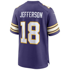 Justin Jefferson #18 Minnesota Vikings Classic Nike Game NFL Jersey Purple Taass US