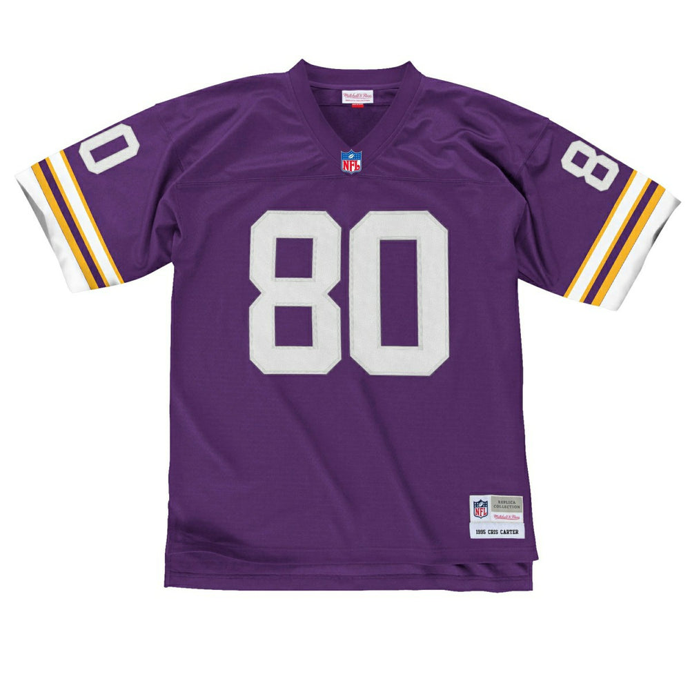 Cris Carter #80 Minnesota Vikings Mitchell & Ness Throwback NFL Jersey Purple Lifestyle