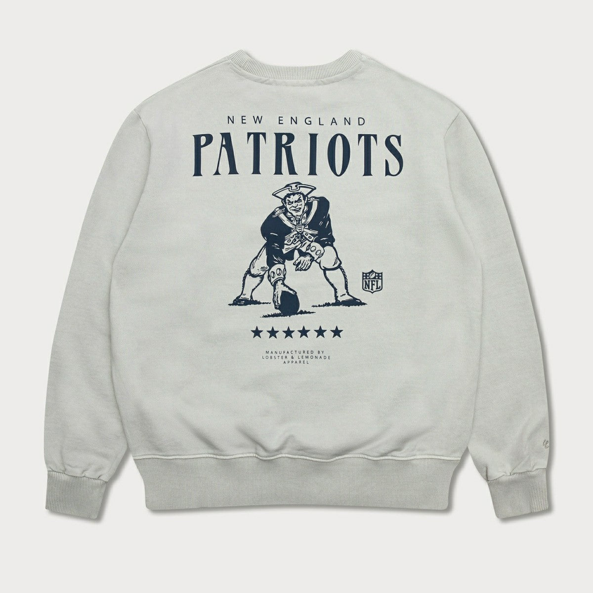 New England Patriots L&L '96 Classics NFL Crewneck Sweater Gray Lifestyle