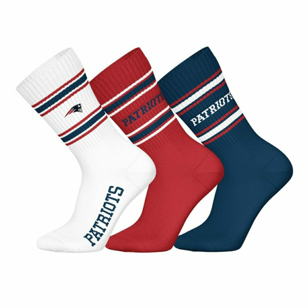 New England Patriots Team Set NFL Crew Socks (3-Pack) Lifestyle