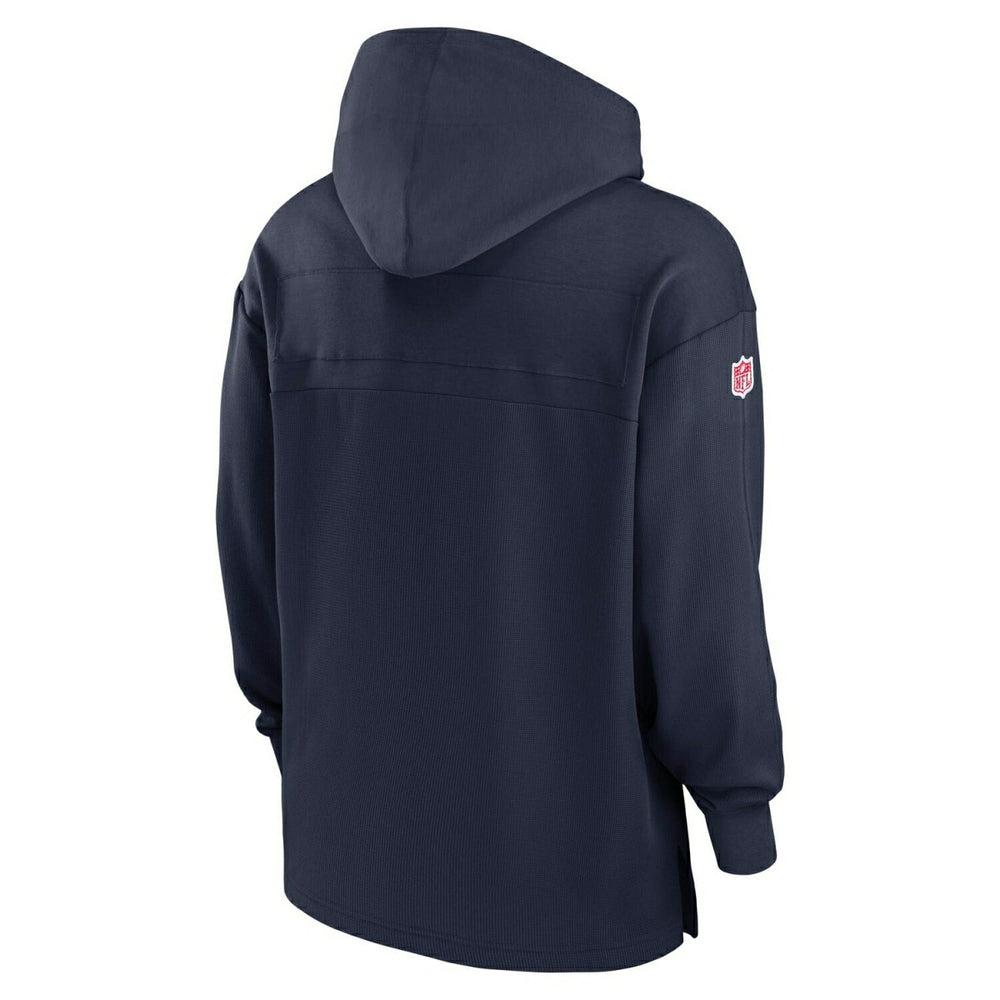 New England Patriots 2024 NFL On-Field Sideline Nike Jersey Hoodie Navy Taass US