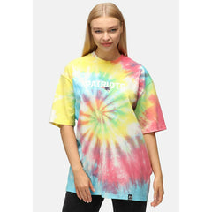 New England Patriots Rainbow Tie-Dye Recovered Relaxed NFL T-Shirt Classic