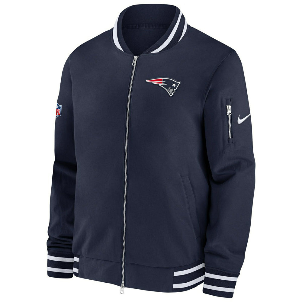 New England Patriots NFL Sideline Nike Coach Bomber Jacket Fashion