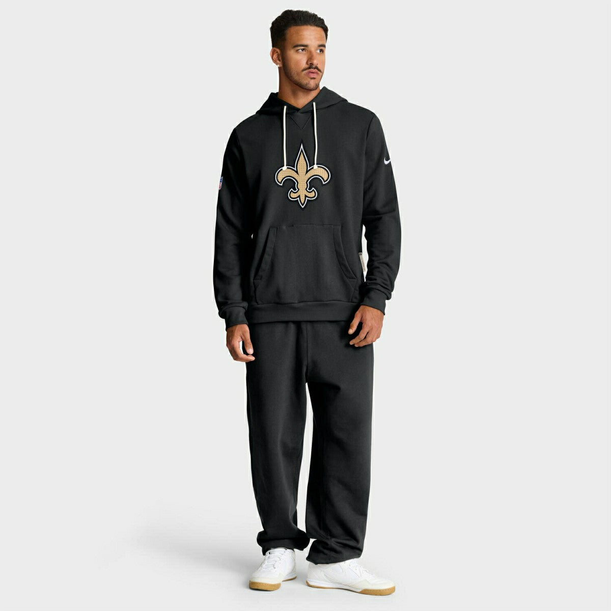 New Orleans Saints 2025 NFL Sideline Nike Standard Issue Hoodie Black Fashion