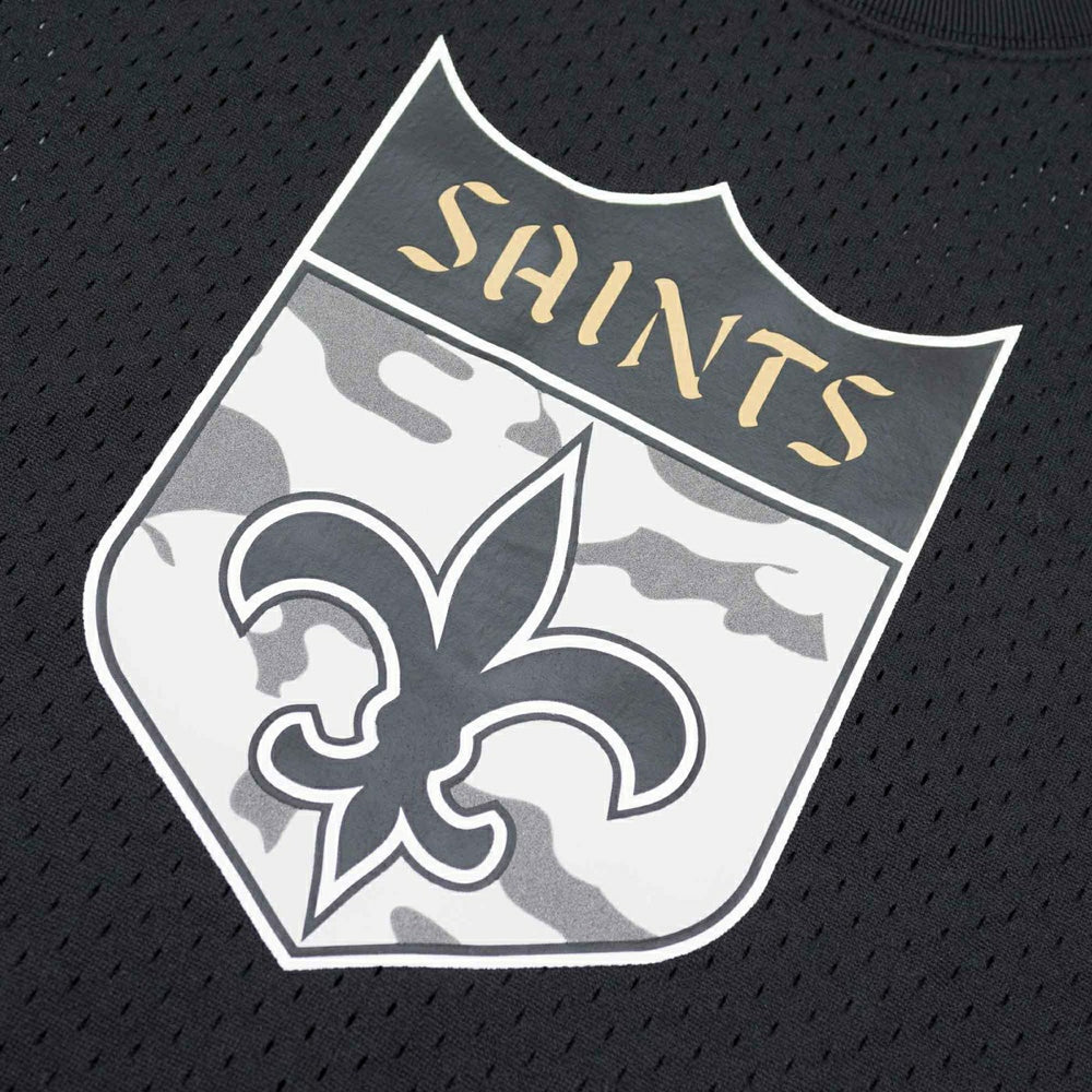 New Orleans Saints Mitchell & Ness Camo Reflective NFL Crew Mesh Jersey Taass sale