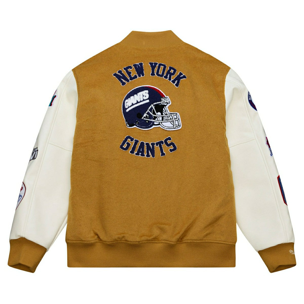 New York Giants Dusted Varsity NFL Jacket Brown/Cream Taass for sale