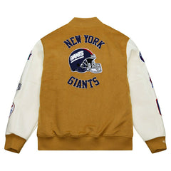 New York Giants Dusted Varsity NFL Jacket Brown/Cream Taass for sale