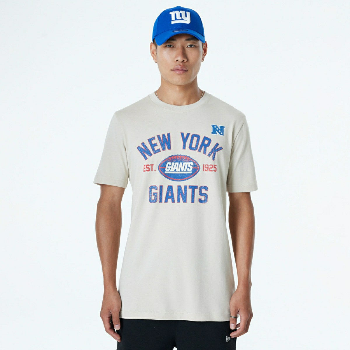 New York Giants Historic 2024 New Era 3rd Down NFL T-Shirt Stone Lifestyle