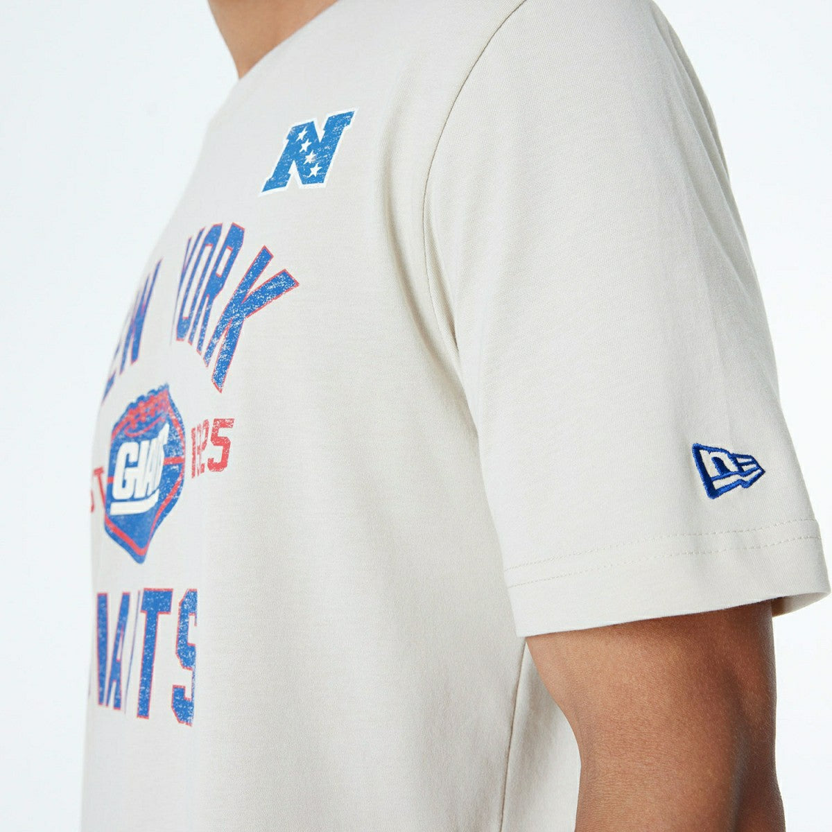 New York Giants Historic 2024 New Era 3rd Down NFL T-Shirt Stone Lifestyle