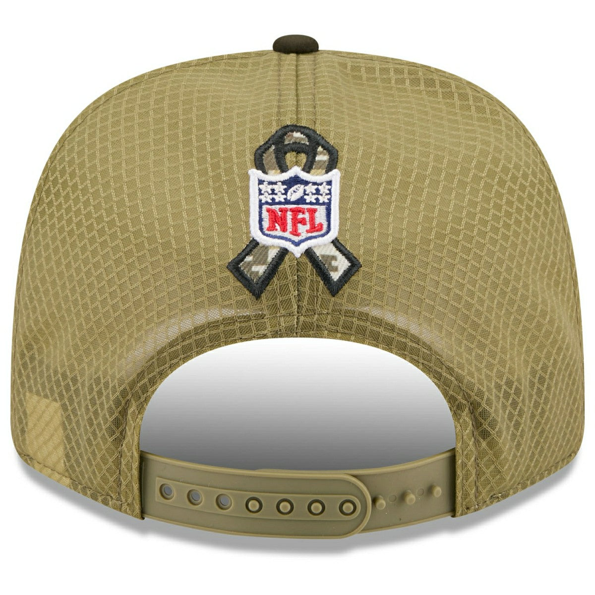 New York Jets 2025 NFL Salute to Service 9SEVENTY Trucker Snapback Cap Olive Fashion