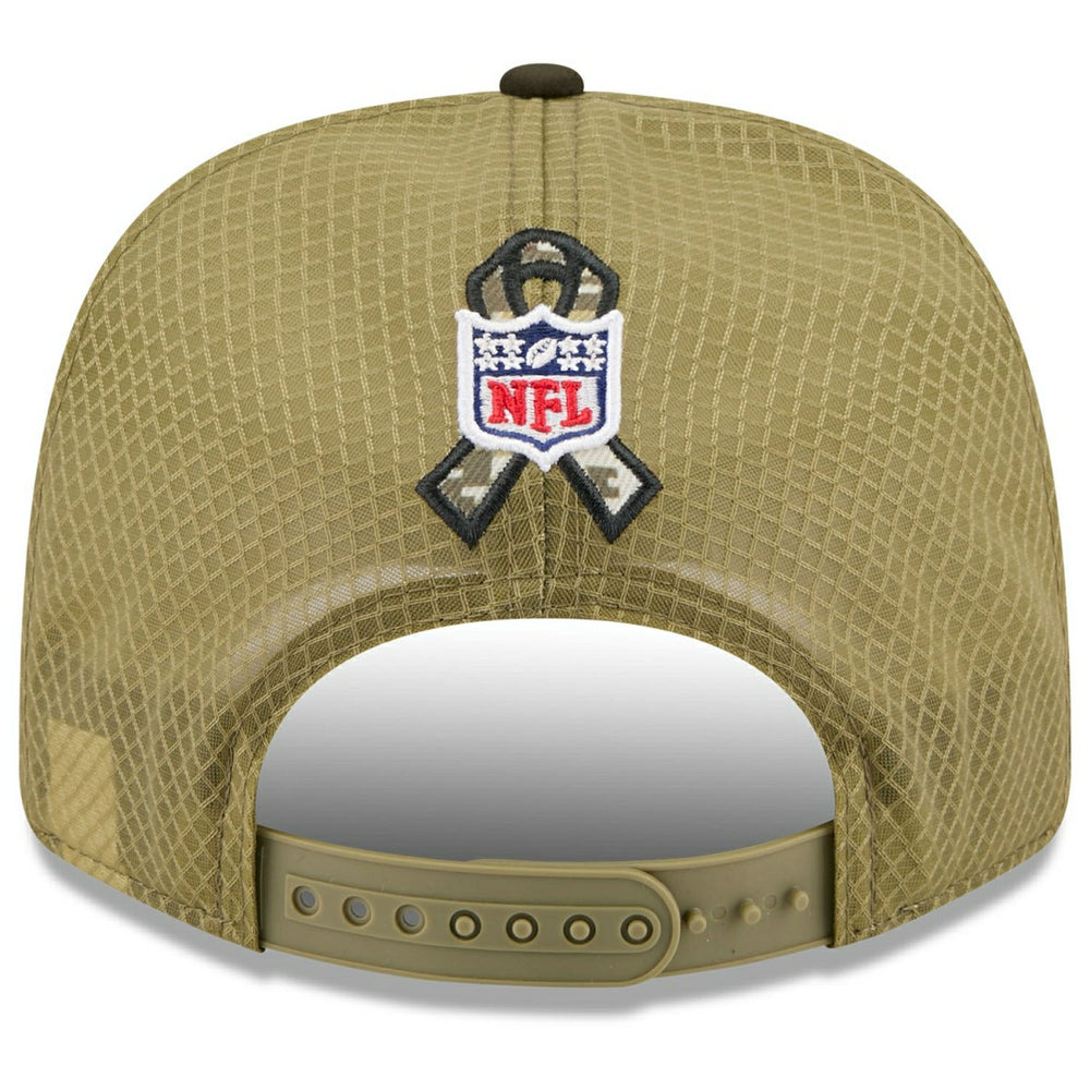 New York Jets 2025 NFL Salute to Service 9SEVENTY Trucker Snapback Cap Olive Fashion