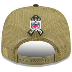 New York Jets 2025 NFL Salute to Service 9SEVENTY Trucker Snapback Cap Olive Fashion