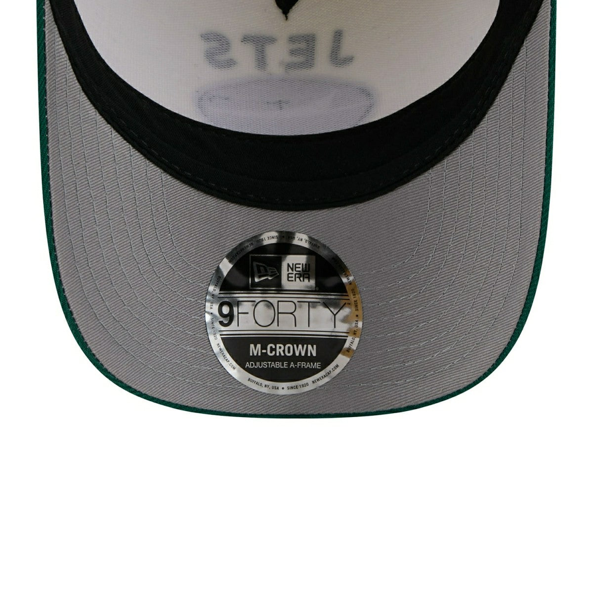 New York Jets 2025 NFL Draft 9FORTY M-Crown A-Frame Snapback Cap Cream Lifestyle