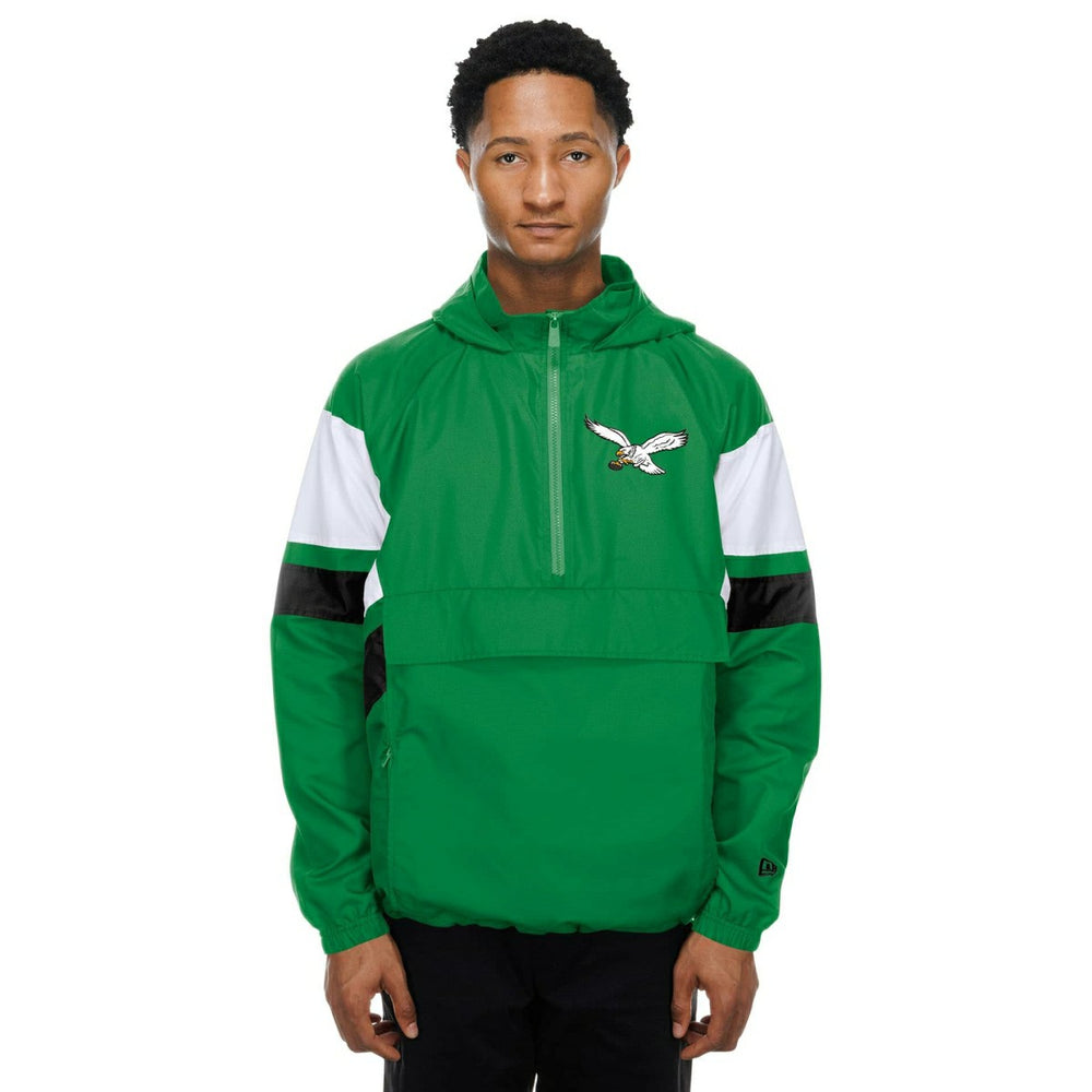 Philadelphia Eagles NFL Quarter Zip Windbreaker Jacket Green Lifestyle