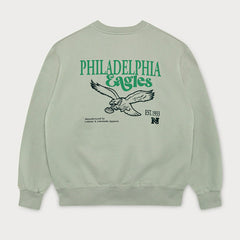 Philadelphia Eagles L&L '96 Classics NFL Crew Sweater Gray Taass sale