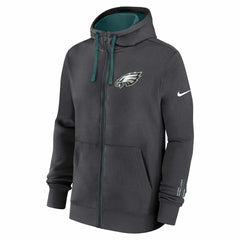Philadelphia Eagles Playbook NFL Full-Zip Fleece Hoodie Anthracite Classic