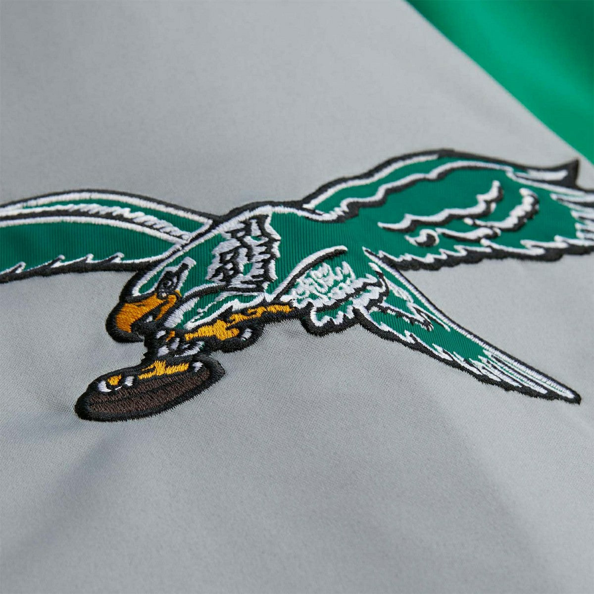 Philadelphia Eagles Throw it Back Heavyweight Satin NFL Jacket Green Taass sale