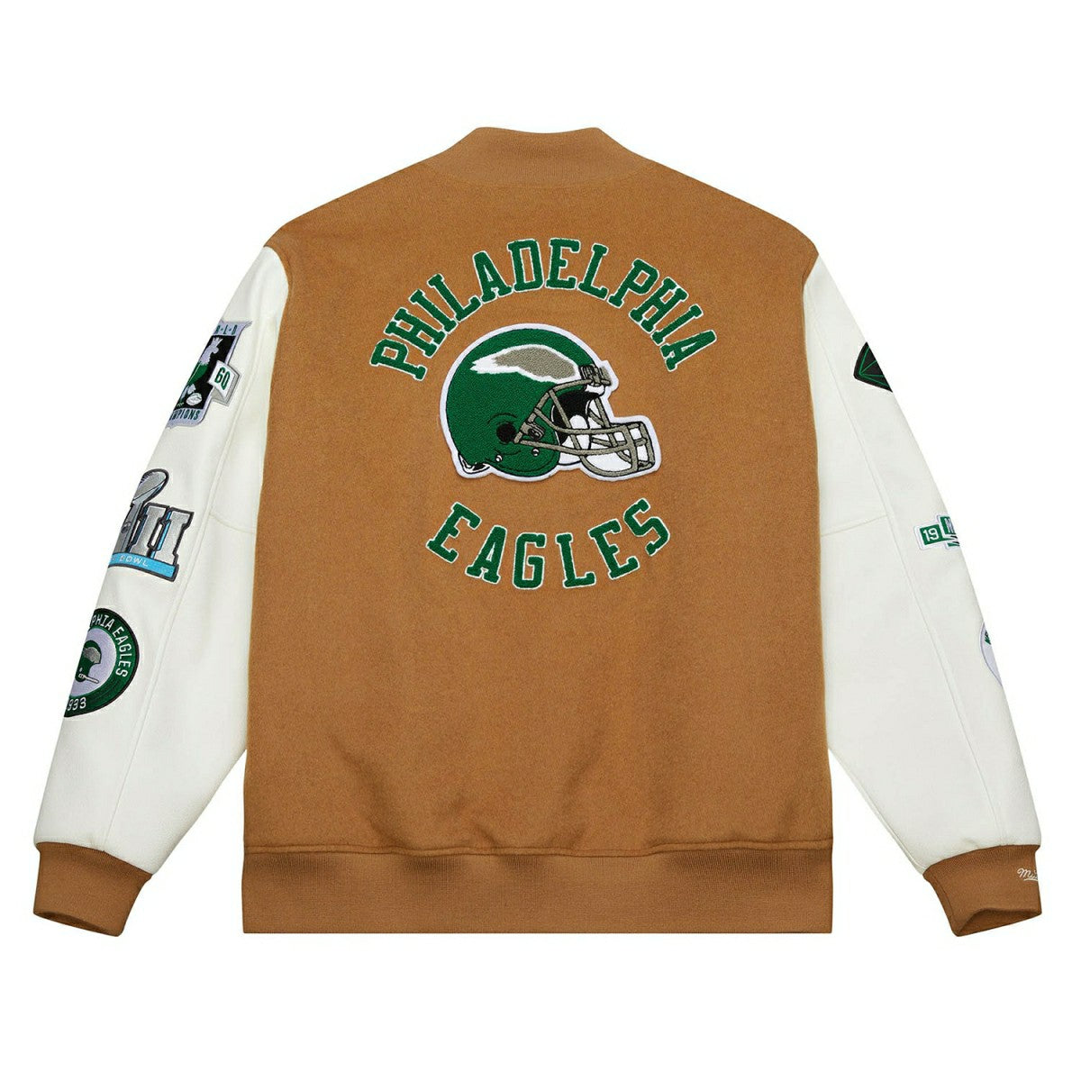 Philadelphia Eagles Dusted Varsity NFL Jacket Brown/Cream Classic