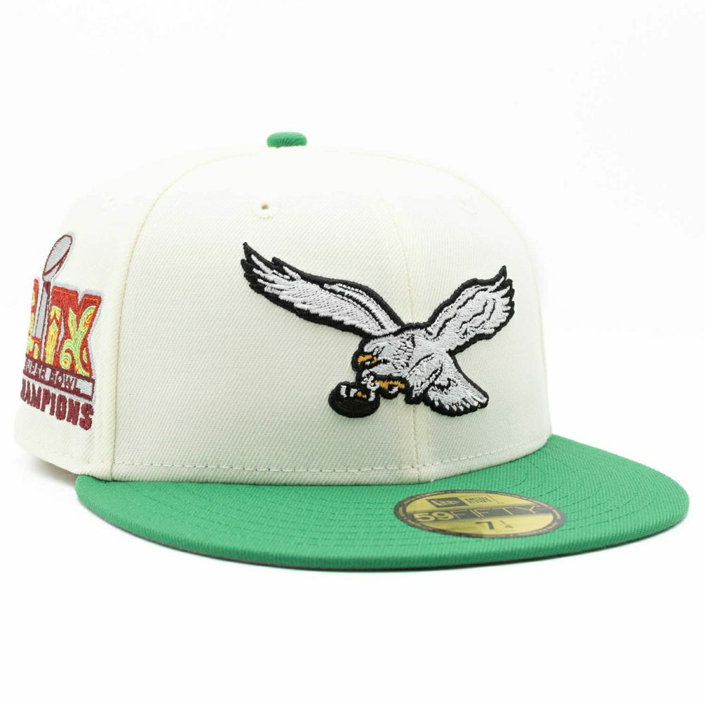 Philadelphia Eagles Super Bowl LIX 59FIFTY Fitted NFL Cap Cream Lifestyle