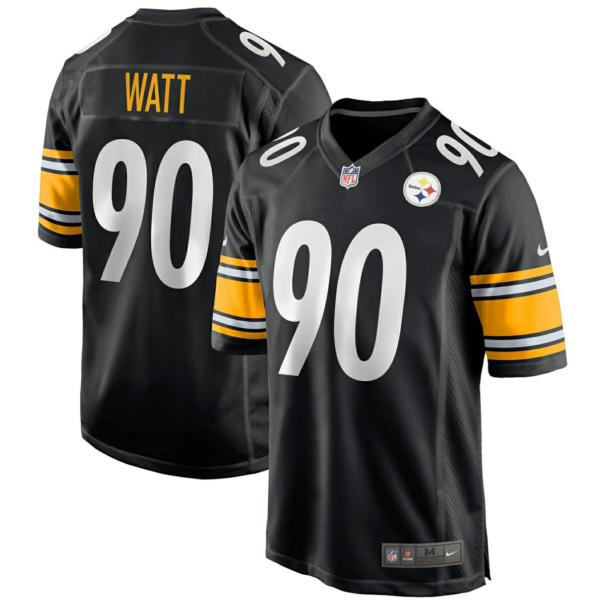 T.J. Watt #90 Pittsburgh Steelers Nike Game NFL Football Jersey Black Fashion