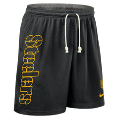 Pittsburgh Steelers 2025 NFL Sideline Reversible Mesh Nike Dri-FIT Shorts Black Taass for sale