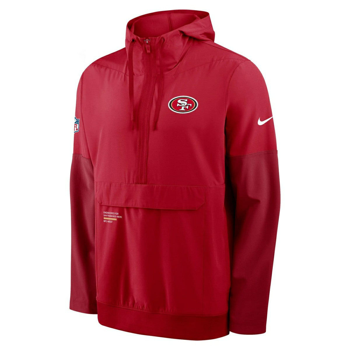 San Francisco 49ers Nike Sideline Half-Zip Anorak NFL Jacke Red Taass for sale