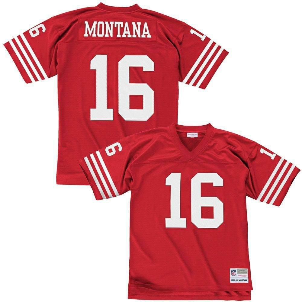 Joe Montana #16 San Francisco 49ers 1990 Legacy Throwback NFL Jersey Red Taass US