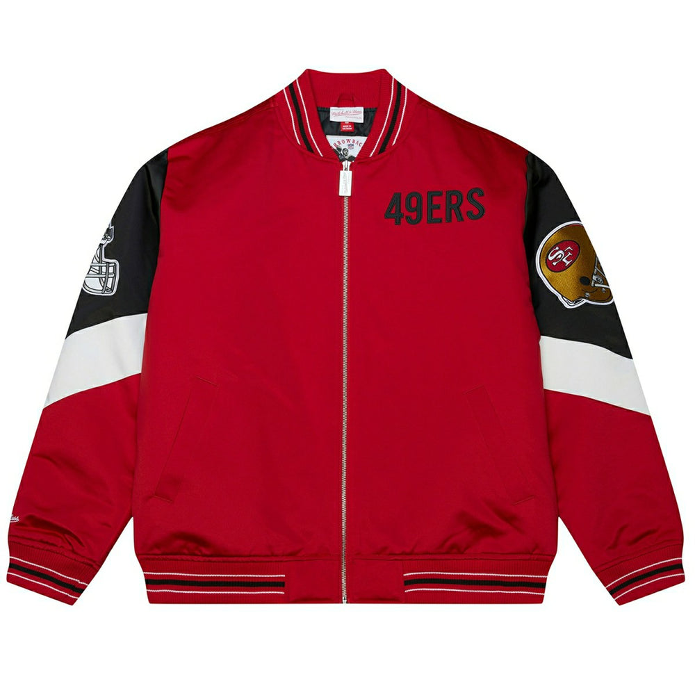 San Francisco 49ers Throw it Back Heavyweight Satin NFL Jacket Red Fashion