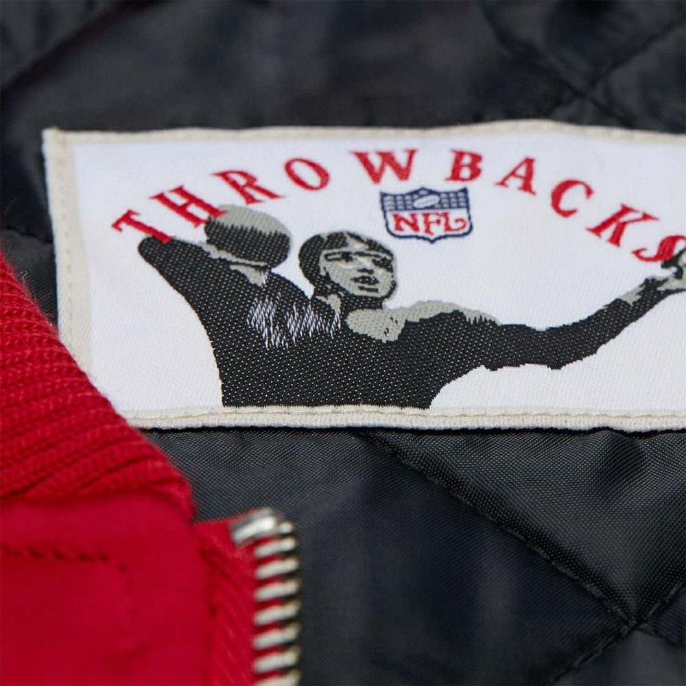 San Francisco 49ers Throw it Back Heavyweight Satin NFL Jacket Red Fashion