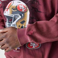 San Francisco 49ers Washed Oversized NFL Crew Neck Sweater Red Lifestyle