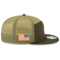 San Francisco 49ers 2025 NFL Salute to Service 9FIFTY Split Panel Trucker Snapback Cap Olive Taass US