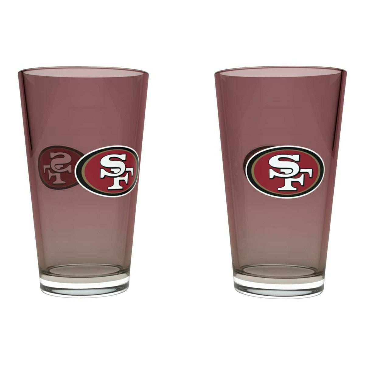 San Francisco 49ers Team Color NFL Pint Glass Set (2-Piece) Fashion