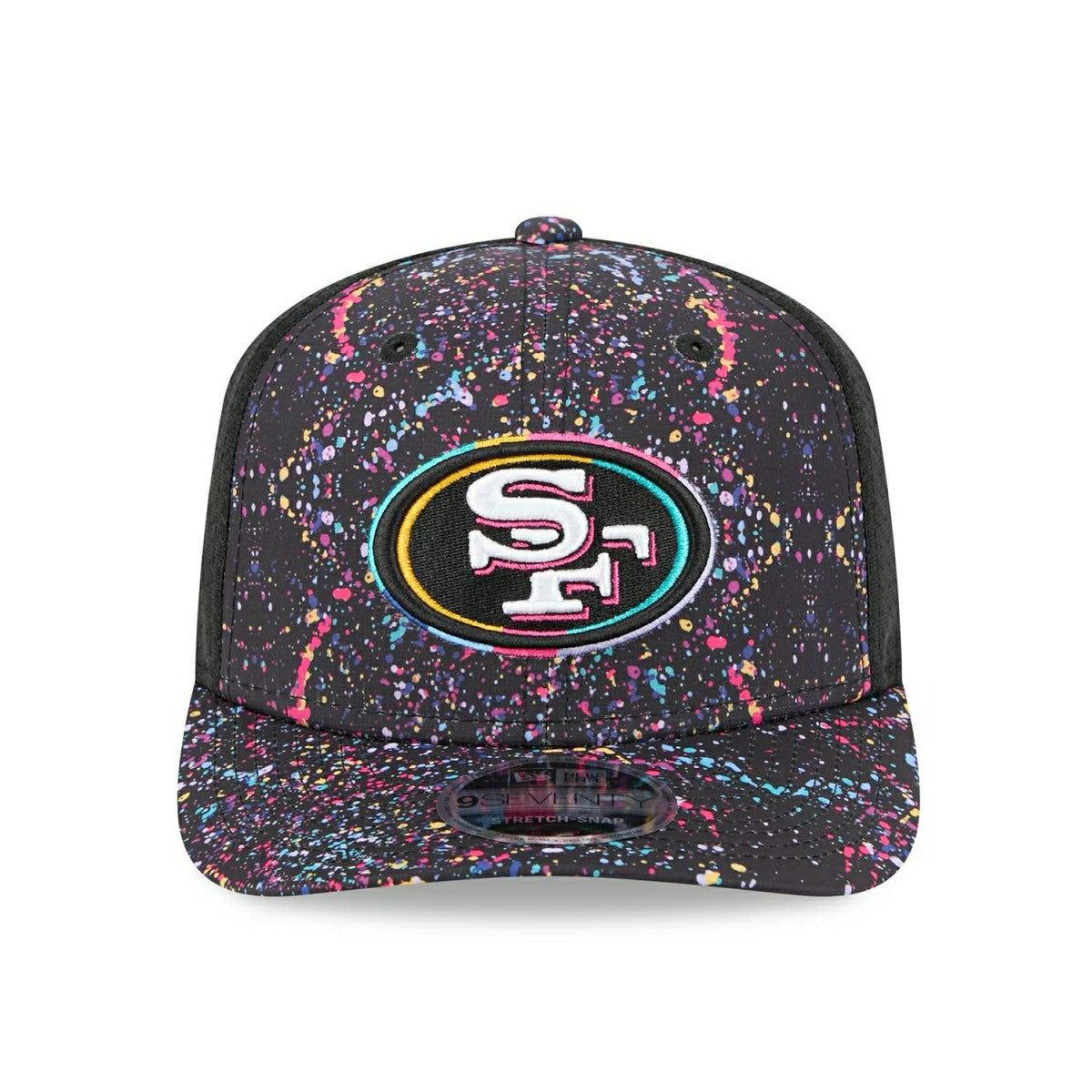San Francisco 49ers 2025 NFL Crucial Catch 9SEVENTY Stretch-Snap Trucker Cap Taass US