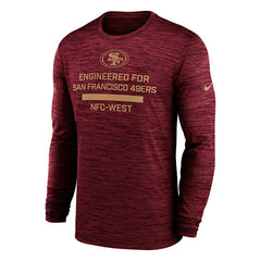 San Francisco 49ers 2025 NFL Sideline Nike Velocity Performance Long Sleeve T-Shirt Red Classic