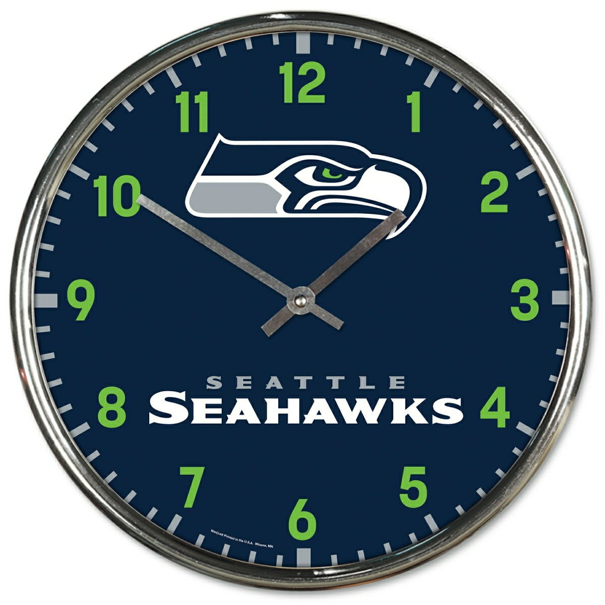 Seattle Seahawks Chrome NFL Team Design Wall Clock Taass sale