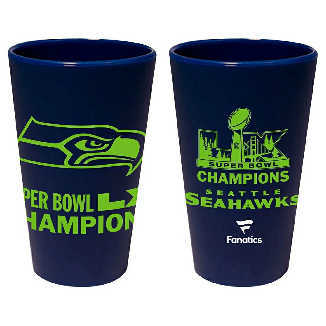 Seattle Seahawks Super Bowl LX Champions SiliPint Pint Glass Taass US