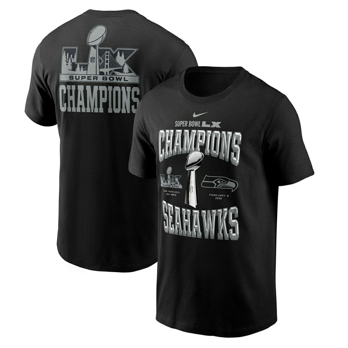 Seattle Seahawks Super Bowl LX Champions Nike Locker Room NFL T-Shirt Classic
