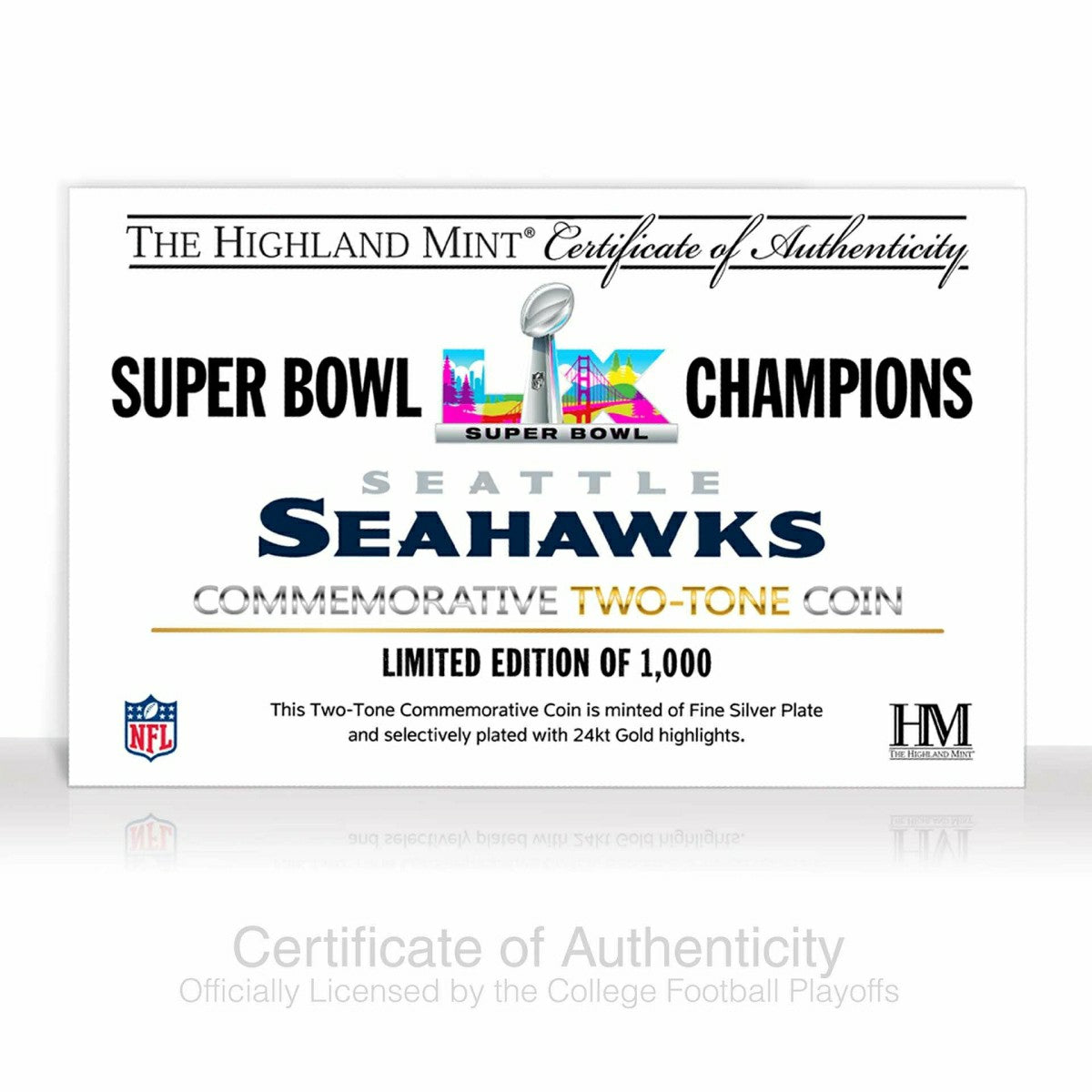 Seattle Seahawks Super Bowl LX Champions Gold & Silver 2-Tone Coin Lifestyle
