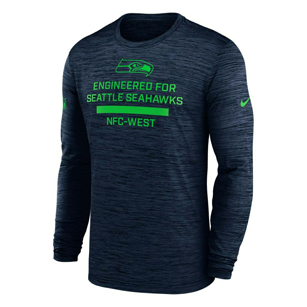 Seattle Seahawks 2025 NFL Sideline Nike Velocity Performance Long Sleeve T-Shirt Navy Classic