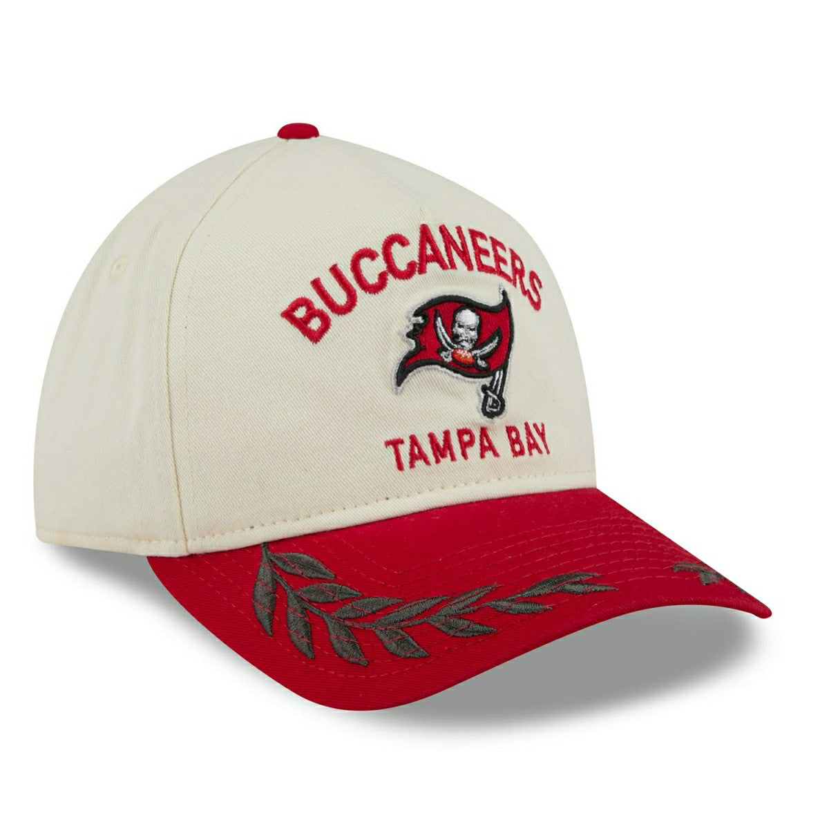 Tampa Bay Buccaneers 2025 NFL Draft 9TWENTY A-Frame Adjustable Cap Cream Lifestyle
