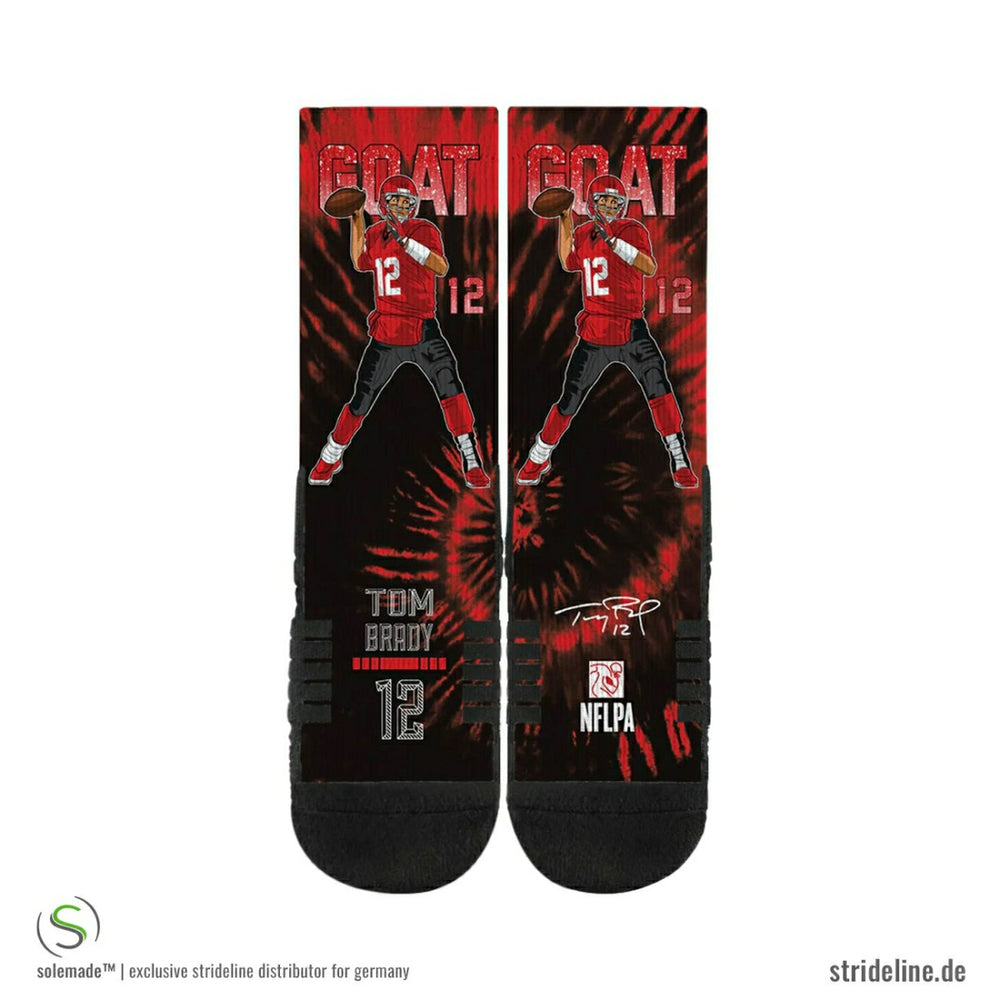 Tom Brady GOAT Tampa Bay Buccaneers Strideline Premium NFLPA Crew Socks Taass sale