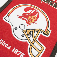 Tampa Bay Buccaneers Logo Evolution NFL Wool Banner Taass for sale