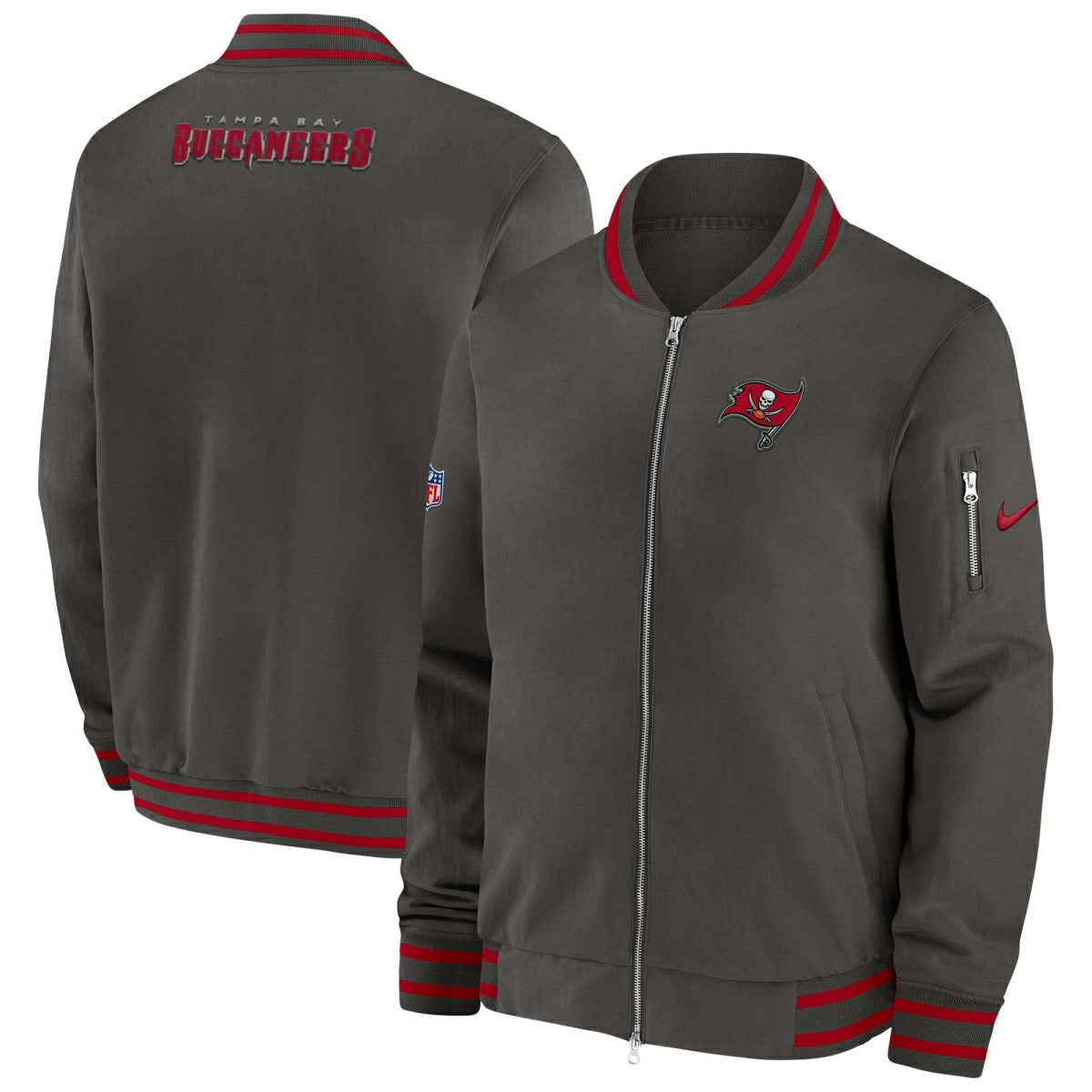 Tampa Bay Buccaneers NFL Sideline Nike Coach Bomber Jacket Taass for sale