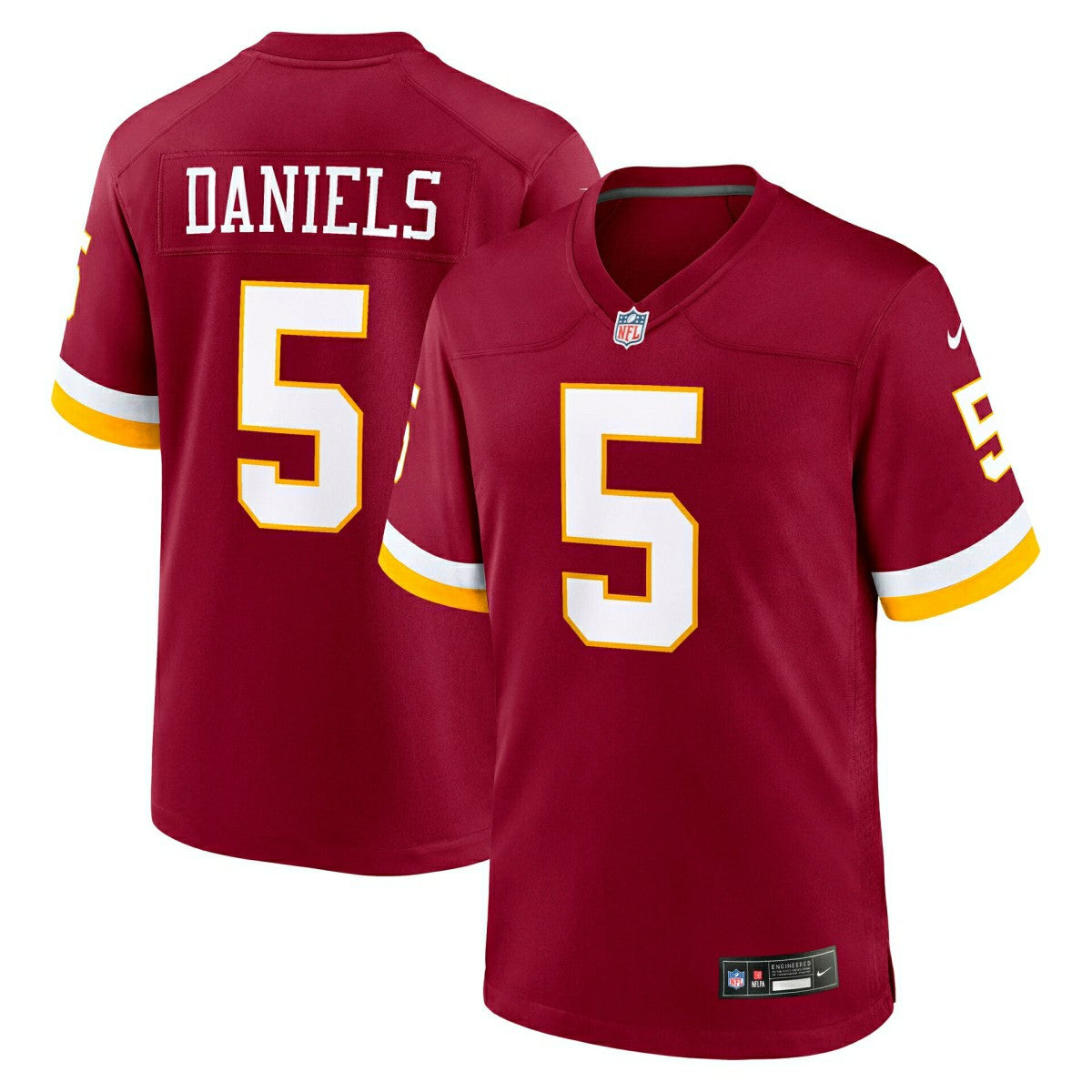 Jayden Daniels #5 Washington Commanders 2026 Game NFL Jersey Burgundy Taass US